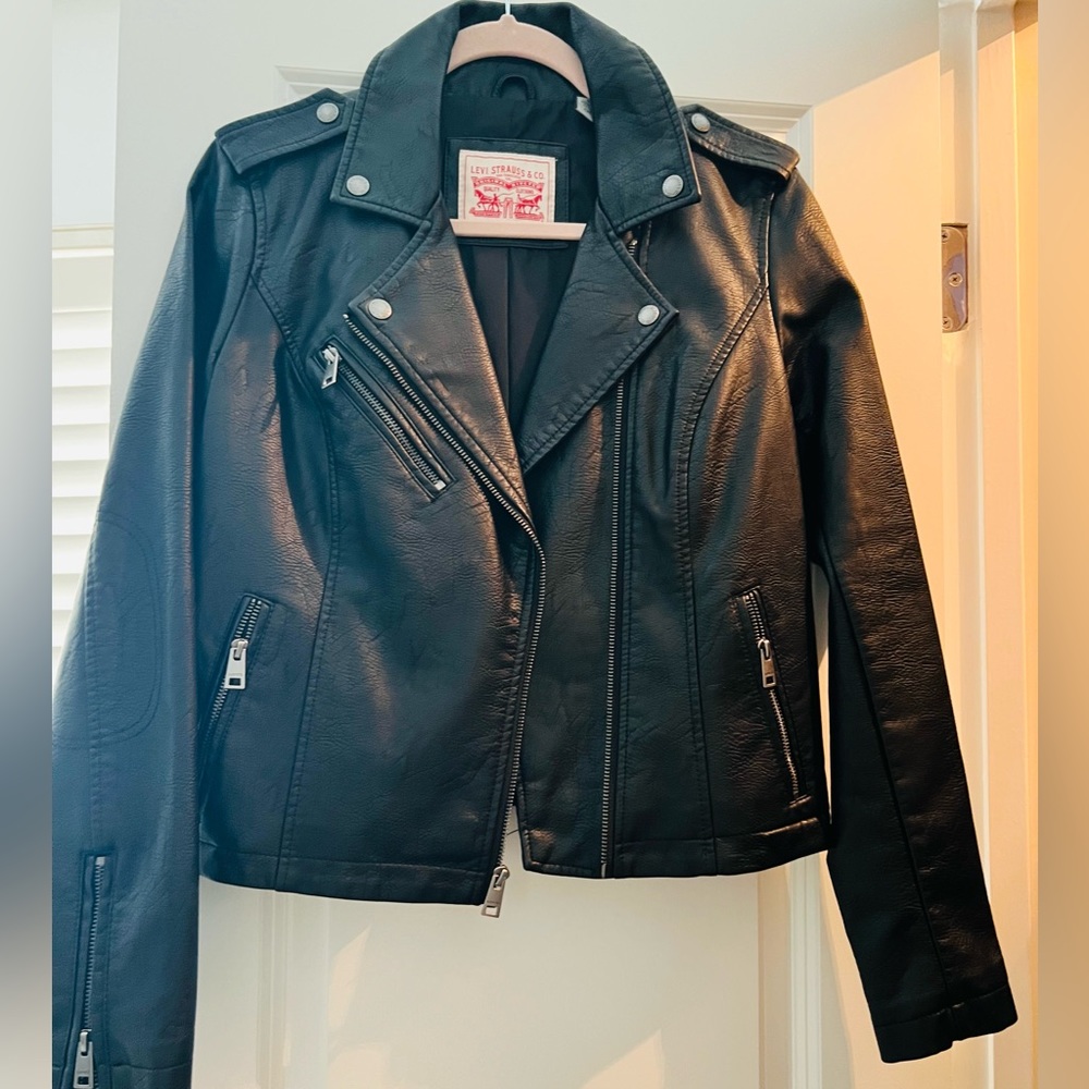 Levis black  faux leather moto jacket